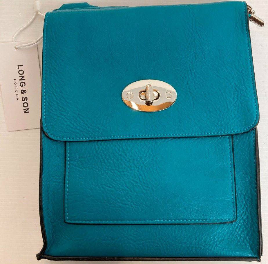 Lot 449: Long & Son Teal Faux Leather Cross Body Bag L19b sku-4744