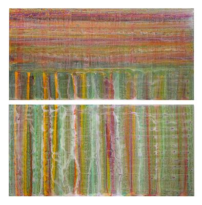 CHRISTOPHER MARTIN Abstract Painting. Acrylic on Acrylic Diptych by Christopher Martin, similar