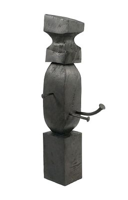 ROLANDO LOPEZ DIRUBE Sculpture, Cuban. Wood and iron sculpture by Dirube (Cuban, 1928-1997).