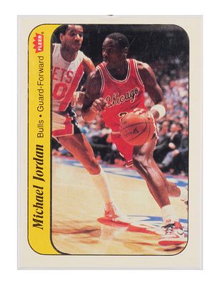 1986 Fleer MICHAEL JORDAN Rookie Sticker #8. 1986 Fleer sticker Chicago Bulls Michael Jordan 