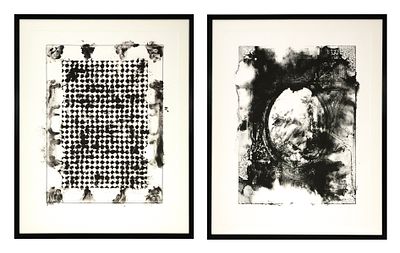 GUILLERMO KUITCA Lithograph Diptych. Two large lithographs by Argentinian artist Guillermo 