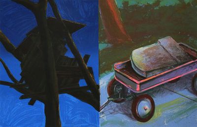 MARK STOCK Shovel Lithograph. 16 color lithograph titled "Shovel" by Mark Stock (1951-2014) 