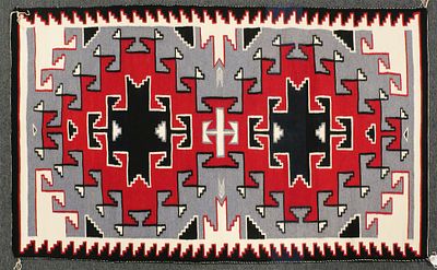 Klagetoh Navajo Rug by Ozette Leaster. Klagetoh (Teec Nos Pos) Navajo weaving by Ozette Leaster. 