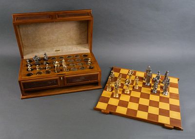 Neiman Marcus Chess Set. Vintage chess set from Neiman Marcus, made in Italy. Cast metal pieces 