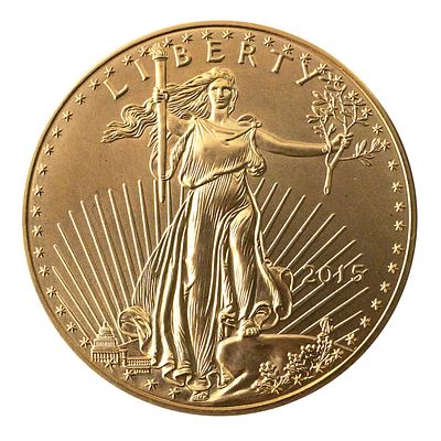 2015 $50 US Gold Eagle 1 oz Coin. United States American Gold Eagle bullion coin dated 2015. 