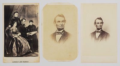 (3) Abraham Lincoln CDV Photographs. Group of three period CDV photographs of Lincoln 