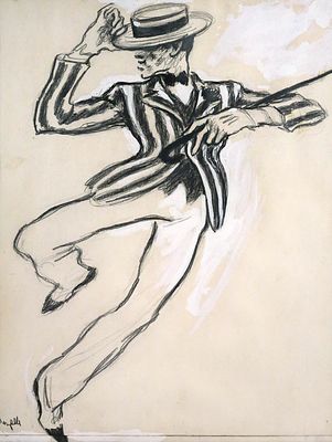 MOZELLE THOMPSON, Soft Shoe Dancer. Mozelle Thompson (American, 1926-1969) original pencil 