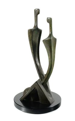 ITZIK BENSHALOM Couple Bronze Sculpture, 1982. Itzik Benshalom (Israeli, b. 1945) Interlinked 
