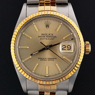 ROLEX Datejust Ref. 16013 Two-Tone Wristwatch. Rolex Oyster Perpetual Datejust automatic 