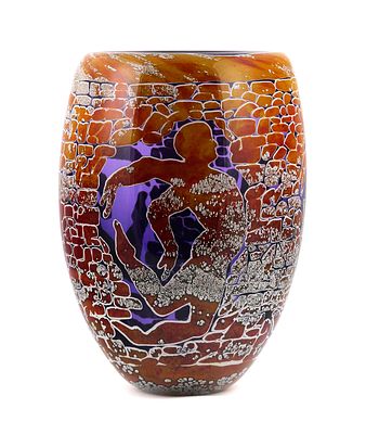 DUNCAN MCCLELLAN Art Glass Vase. Early glass work by artist Duncan McClellan (American, b. 1955) 