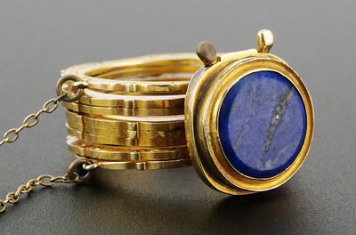 19C Victorian Convertible 14k Gold Ring Bracelet. Scarce and unique piece of mid-Victorian era 