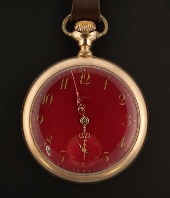 Omega Old Dutch Advertising 15J Pocket Watch. Antique circa 1905 Omega open-face pocket watch 