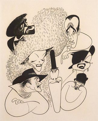 AL HIRSCHFELD Hollywood Etching. Etching on paper of 7 Portraits, titled "Hollywood" signed in 