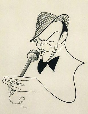 AL HIRSCHFELD Sinatra etching. Etching on paper of a portrait of Sinatra by the artist Al 