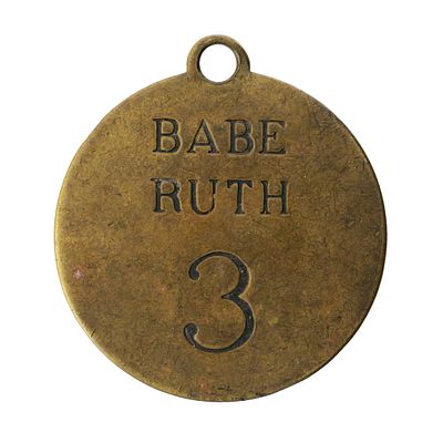 Vintage BABE RUTH Yankees Locker Tag. Vintage Babe Ruth locker tag, circa 1930s-40s. Marked on 