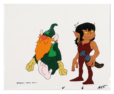 BAKSHI Original Wizards Animation Art. Original color animation production cel with matching 