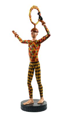 PAPO COBIAN, Whimsical Sculptural Figure. Whimsical cast sculptural figure of a circus performer 