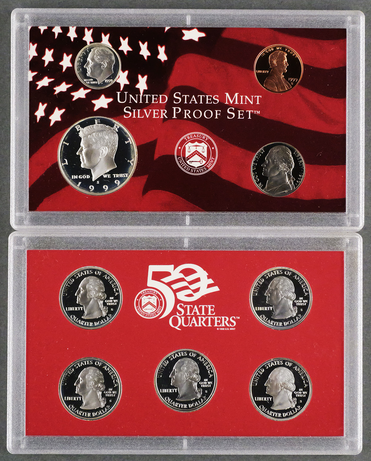 (18) U.S. Mint SILVER Proof Sets, 1999-2008