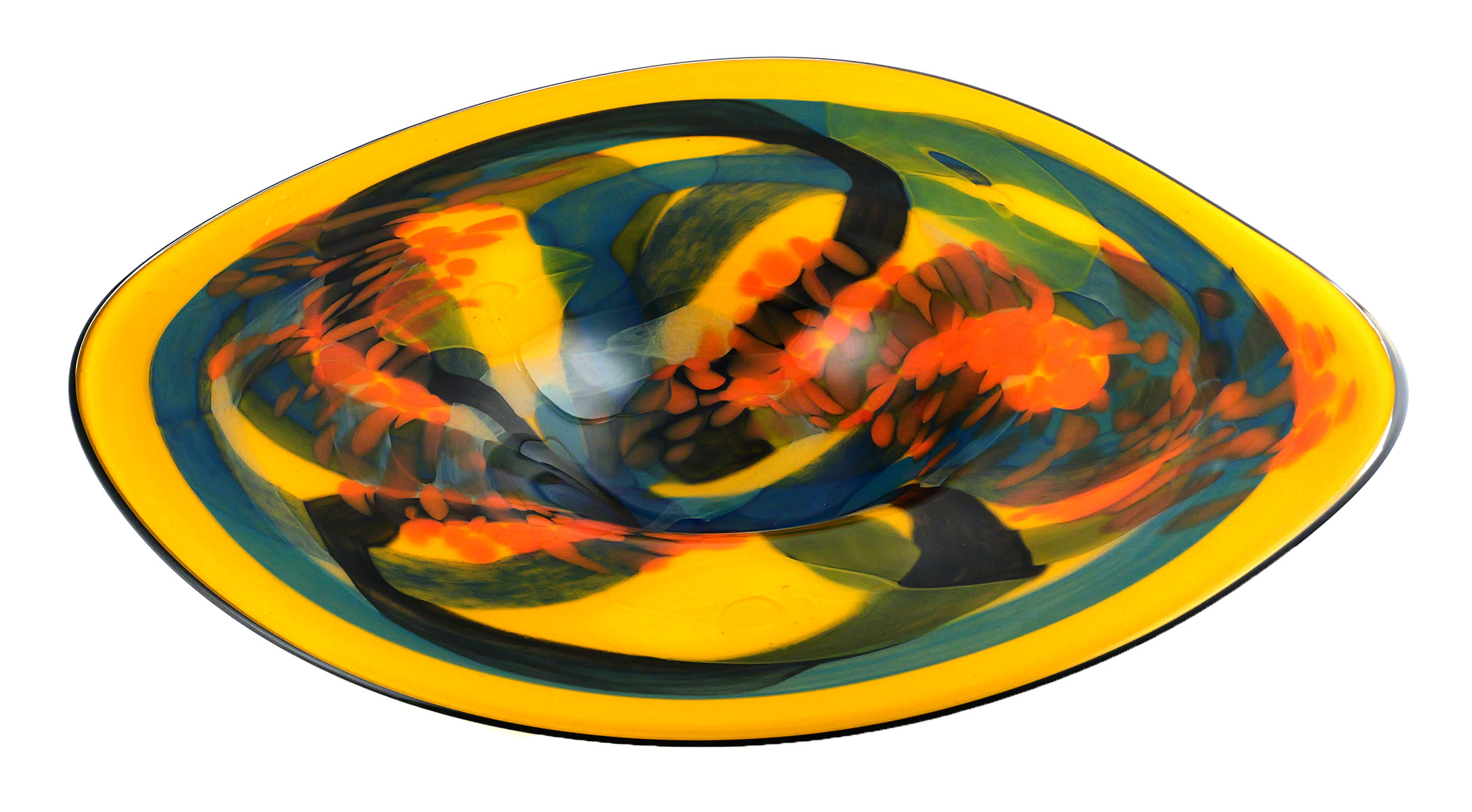 James Nowak Large Studio Art Glass Platter