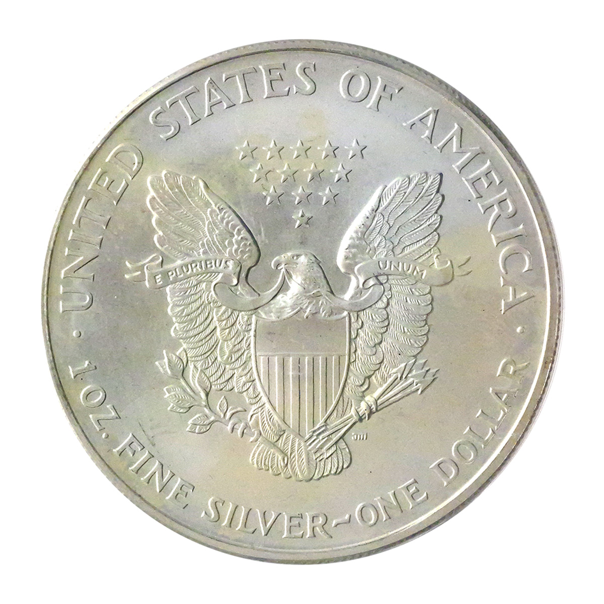 (5) 2000 American Eagle Silver Dollars in Color
