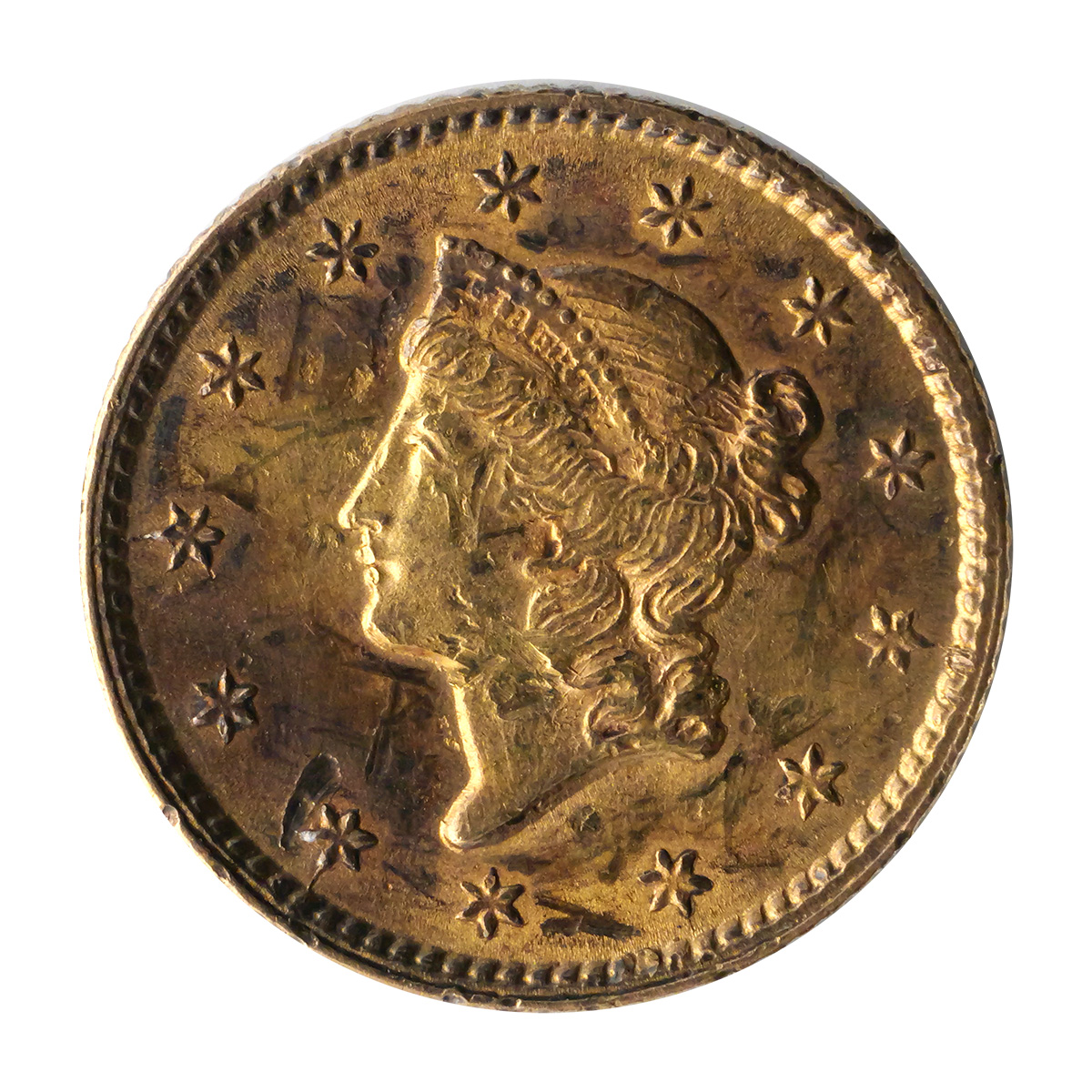 1853 Liberty Head $1 Gold Coin