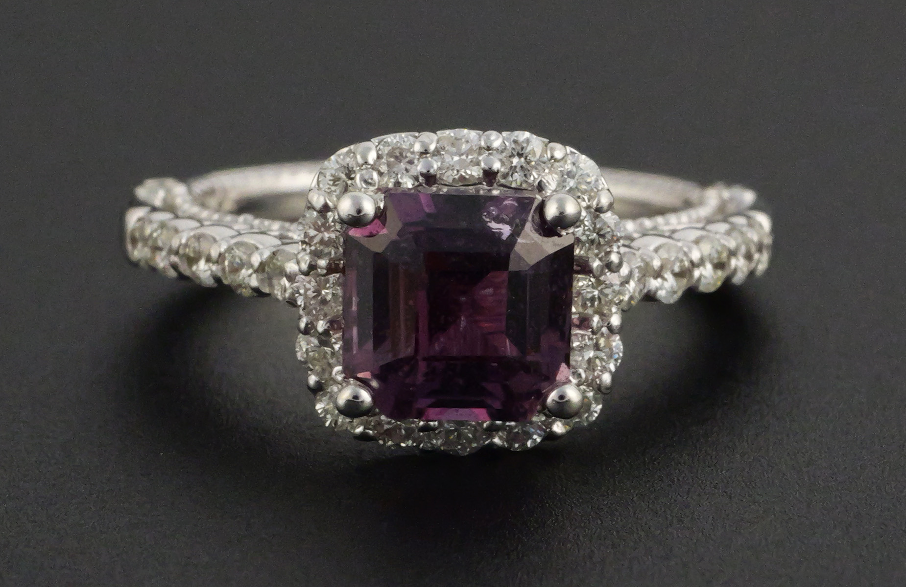 14K Gold Pink Sapphire Diamond Ring