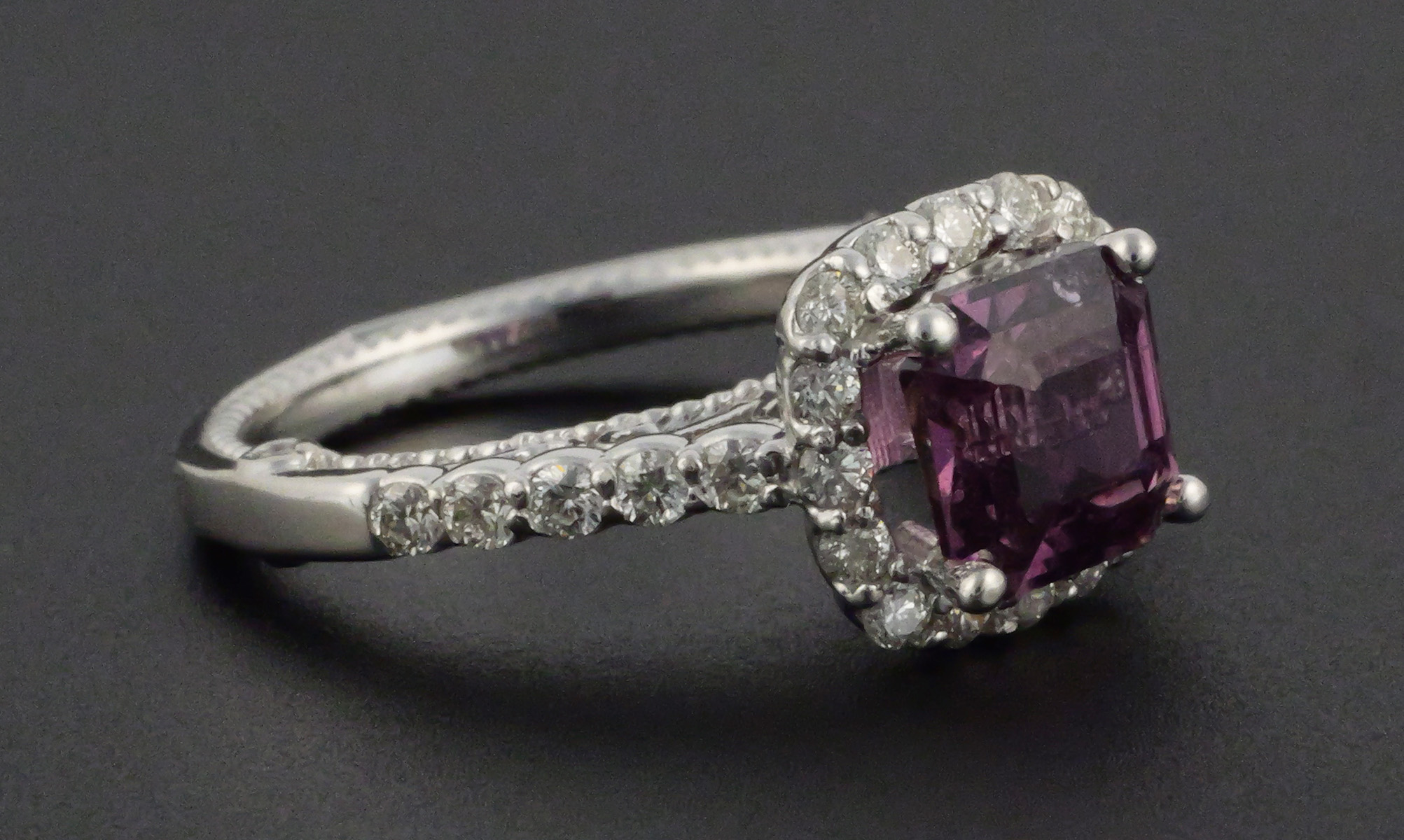 14K Gold Pink Sapphire Diamond Ring
