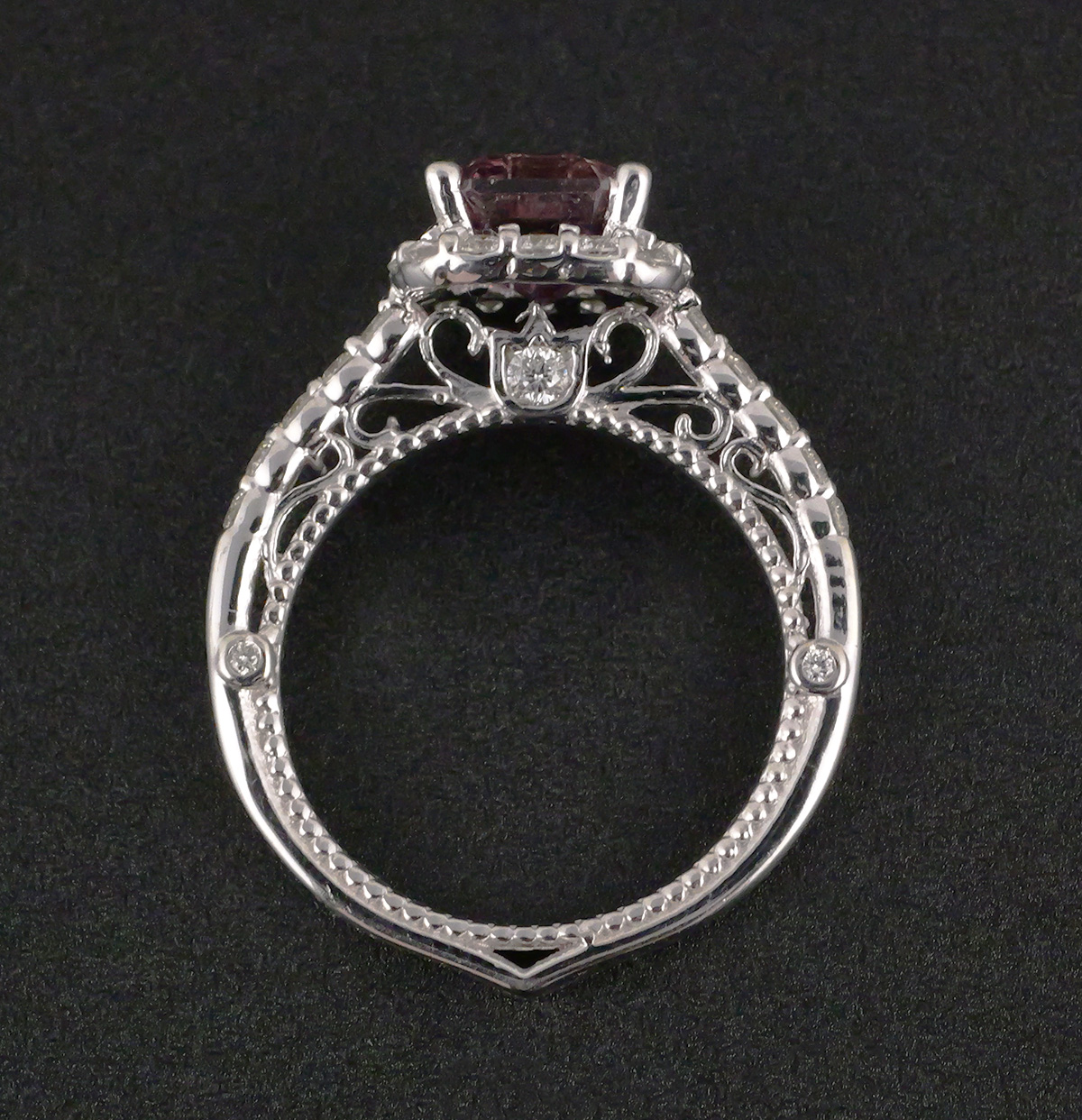 14K Gold Pink Sapphire Diamond Ring