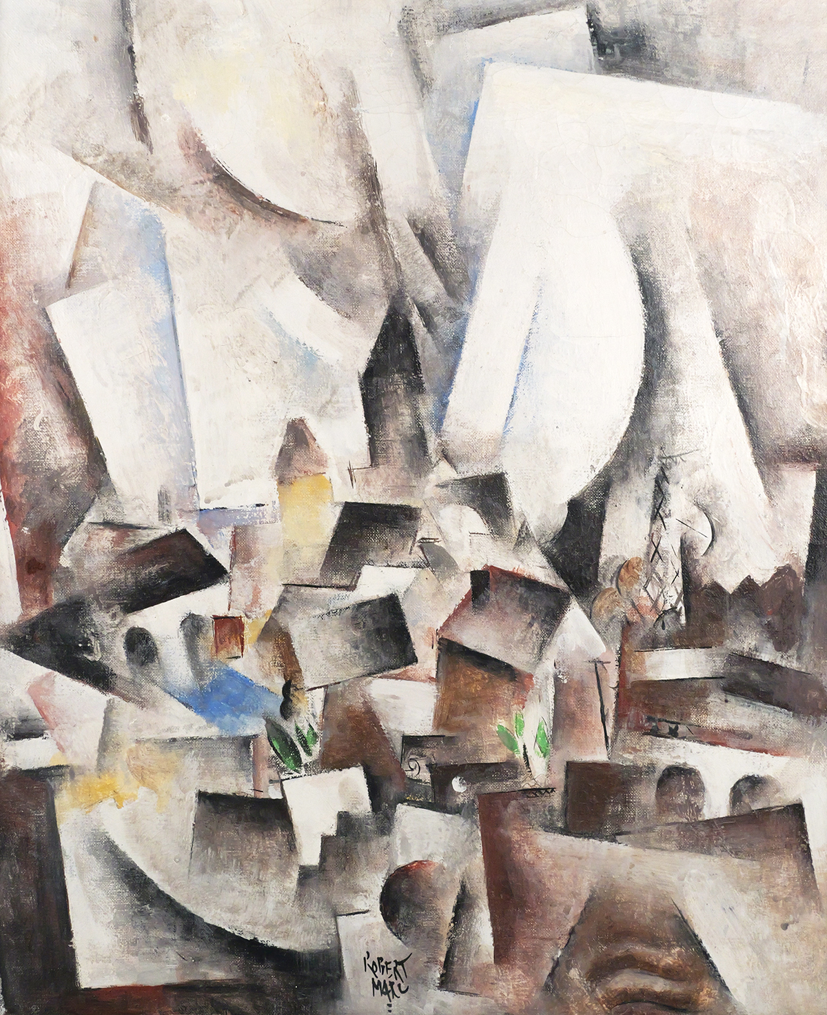 ROBERT MARC Cubist City Painting