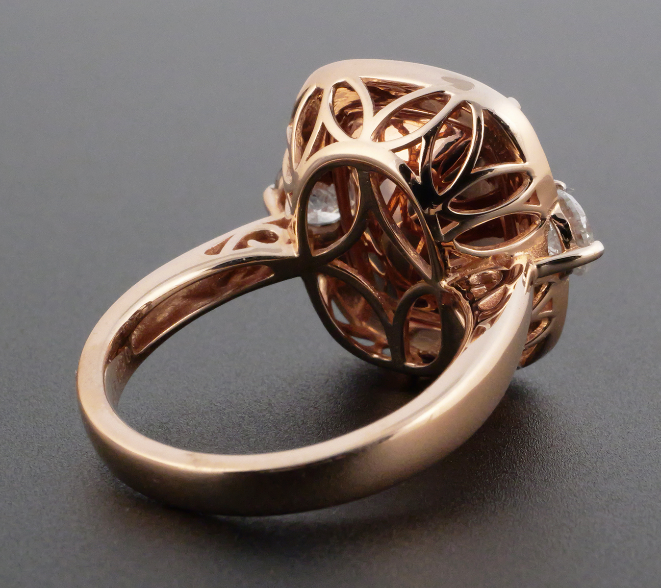 14K Gold Morganite & Diamond Ring