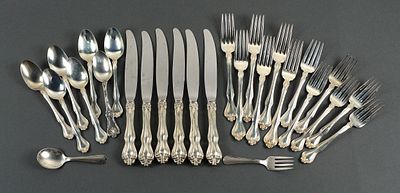 (27) Sterling Silver Flatware Pieces. There is a set for 6 of Westmorland Sterling (24 pieces) 