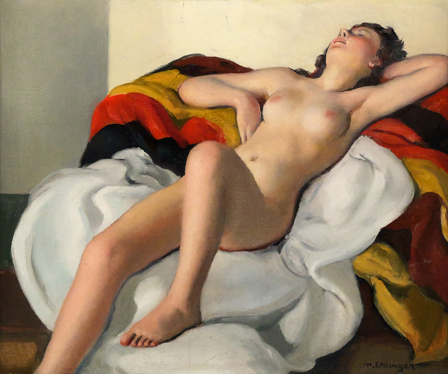 MAURICE EHLINGER Nude Woman Painting