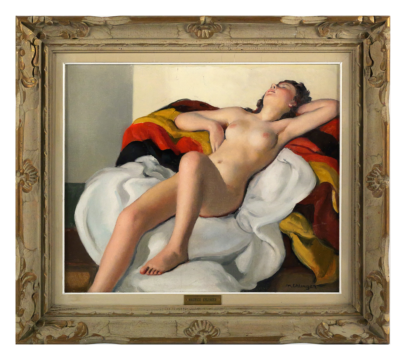 MAURICE EHLINGER Nude Woman Painting