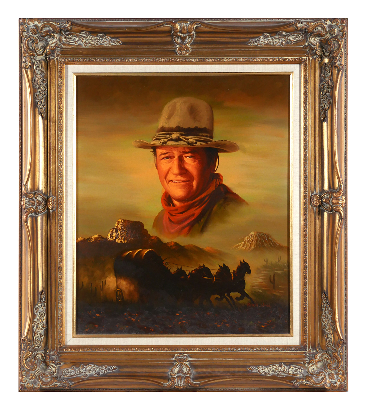 PETER SHINN, John Wayne Oil on Canvas