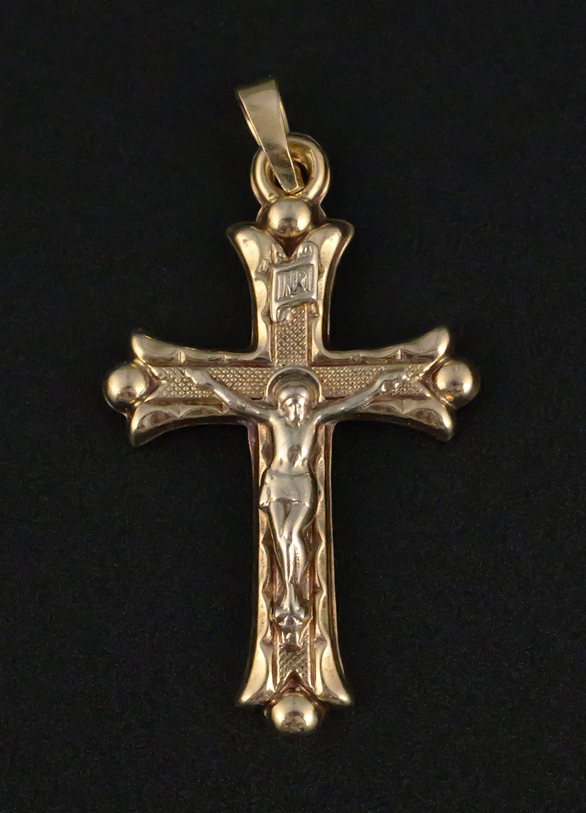 14K Gold Crucifix Pendant