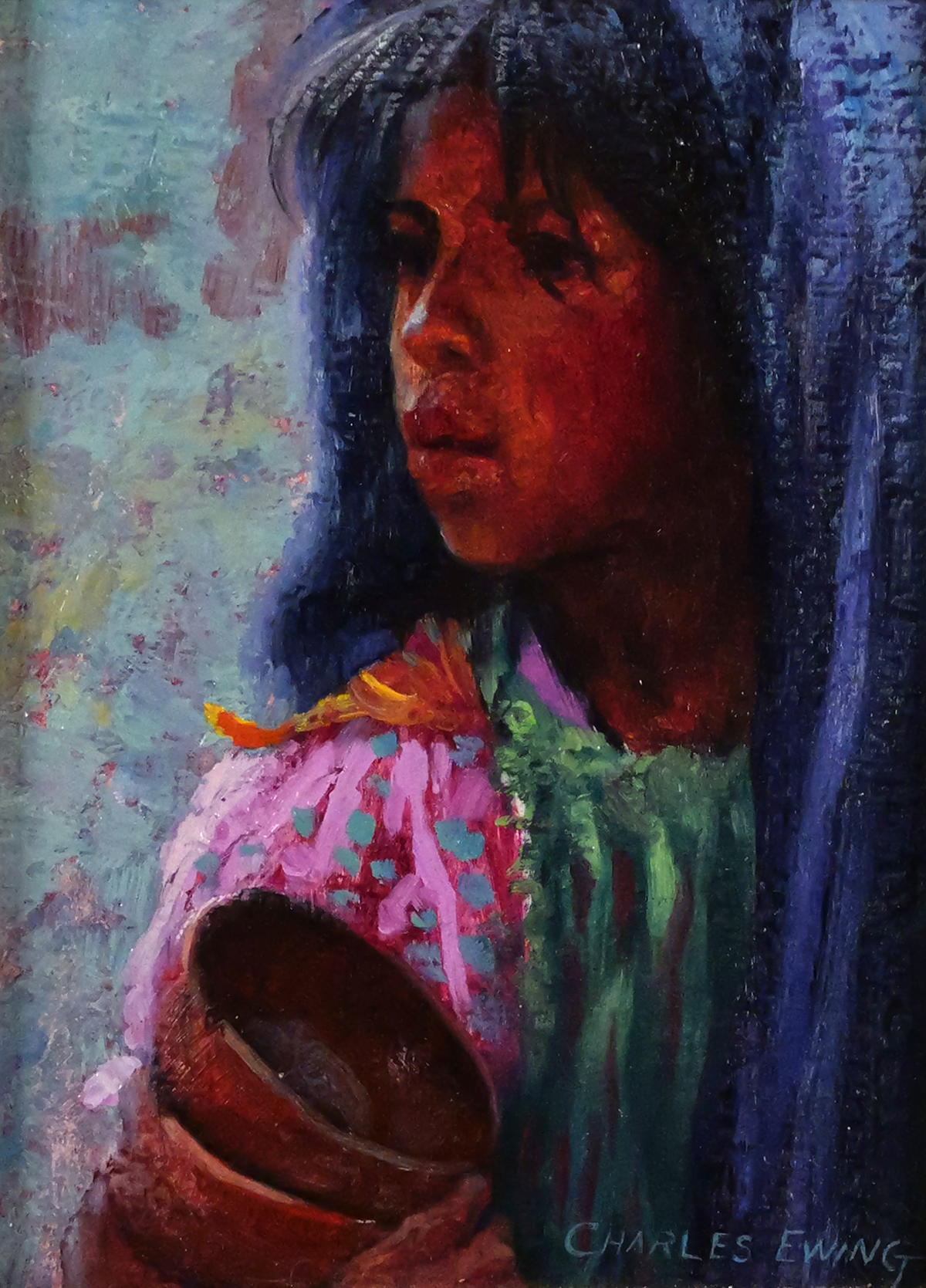 CHARLES EWING Portrait of Girl Painting