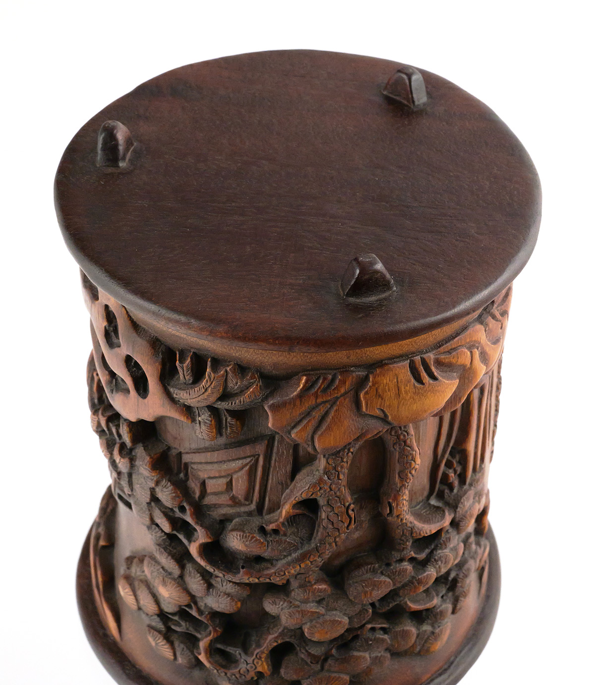 Antique Chinese Carved Bamboo Bitong Brush Pot