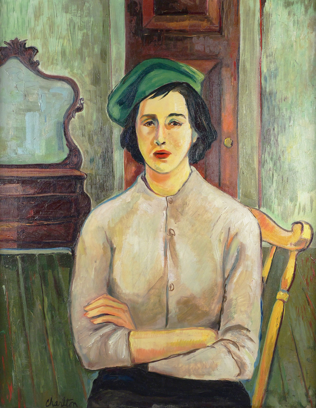 G. CHARLTON Seated Woman Painting