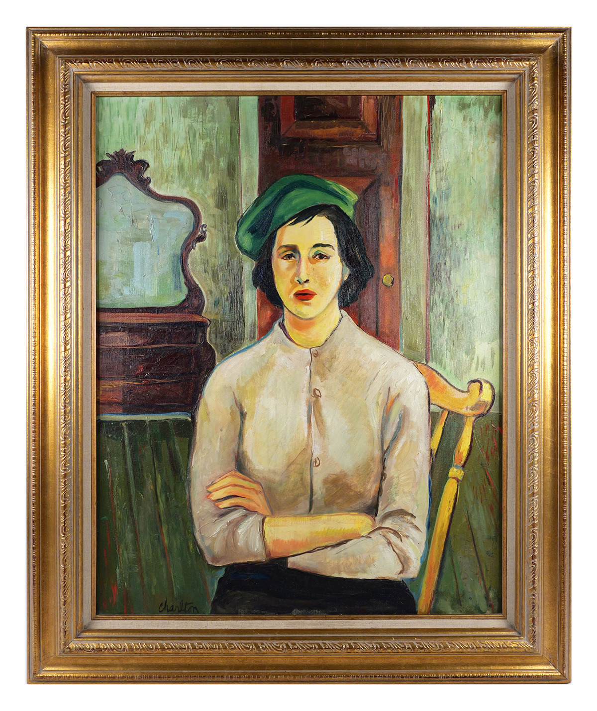 G. CHARLTON Seated Woman Painting