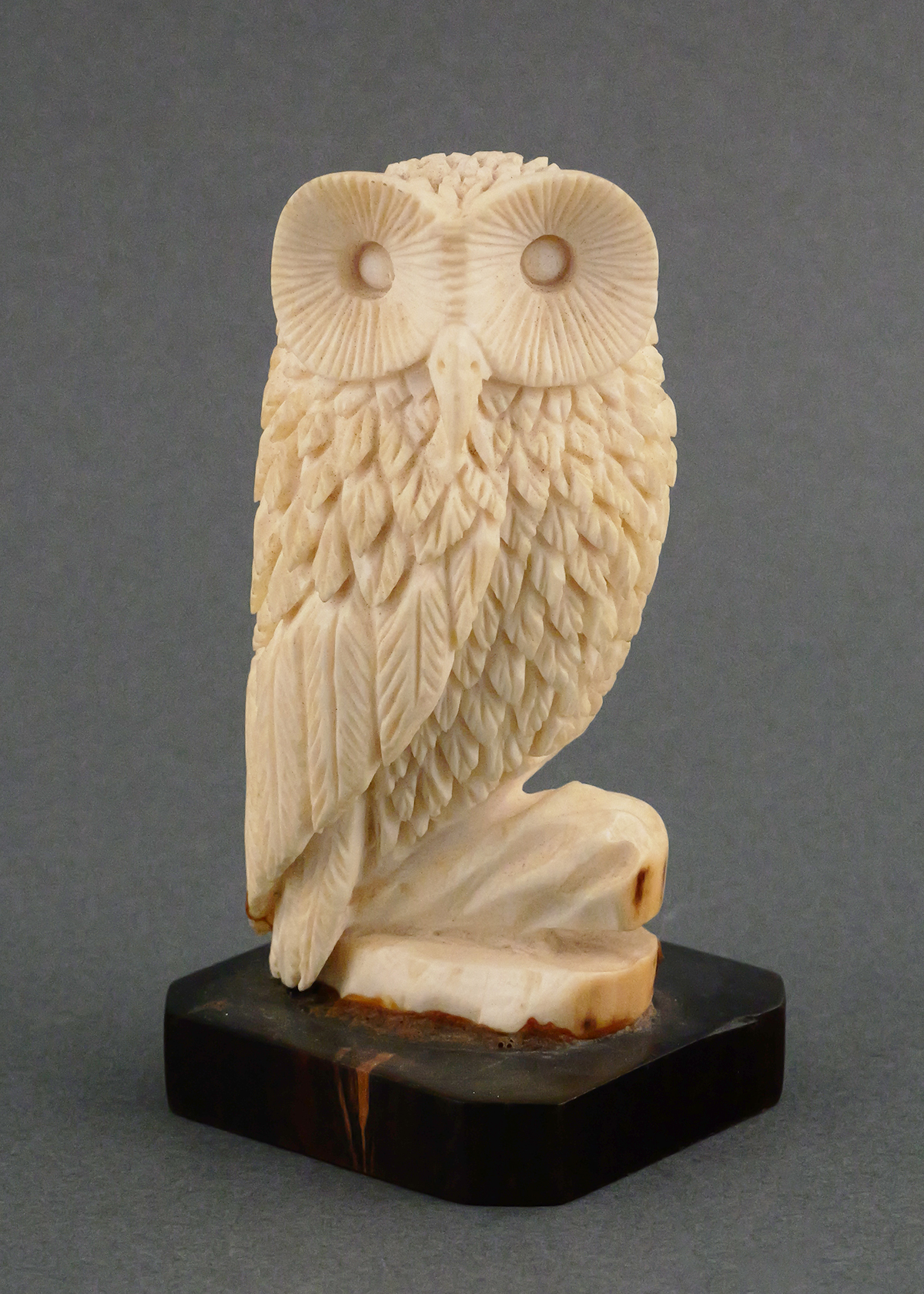 Carved Ivory Owl Figure