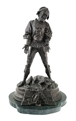 After Alfred Barye Bronze Jester Sculpture. Bronze sculpture after Alfred Barye (1839-1882) 