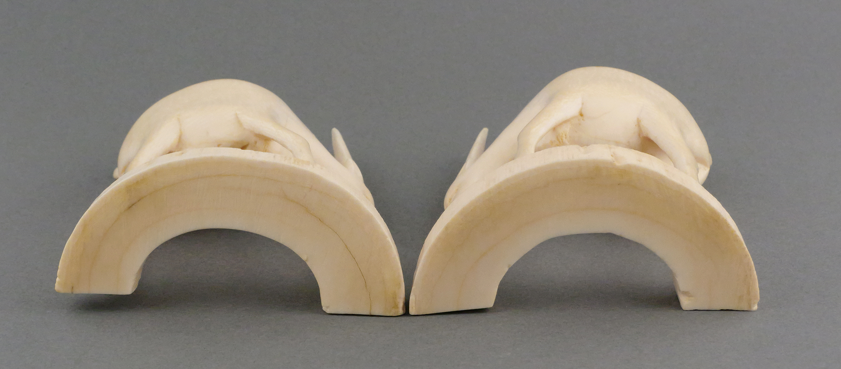 Pair of African Ivory Gazelle or Antelope Figures