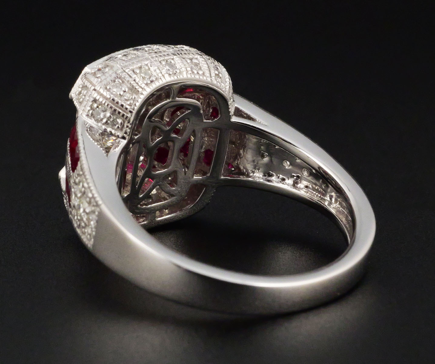 Oscar Friedman Platinum Ruby Diamond Ring