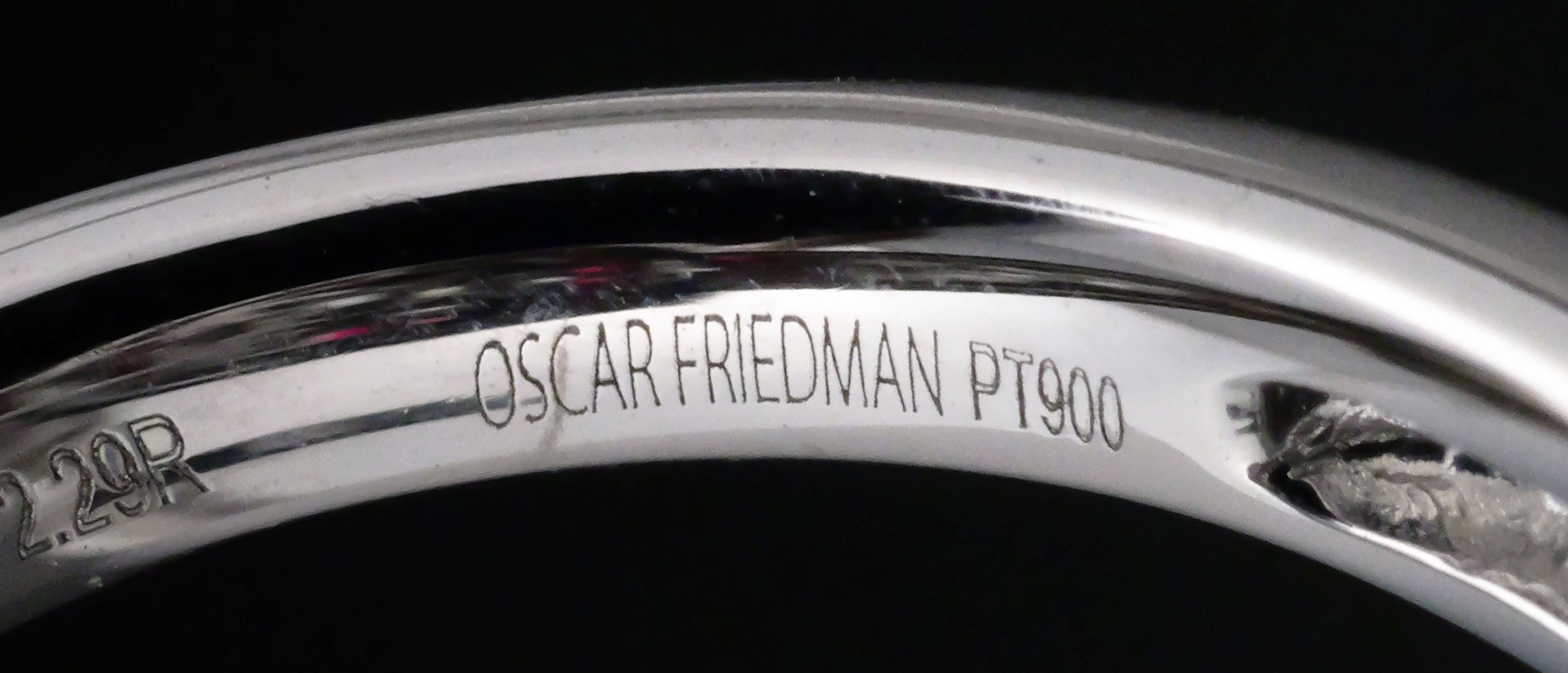 Oscar Friedman Platinum Ruby Diamond Ring