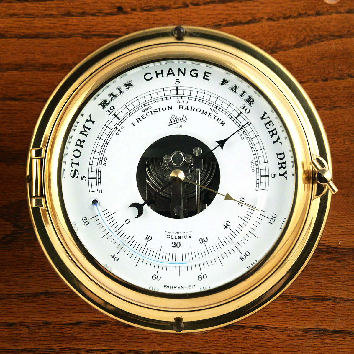 German Schatz Ships Clock and Precision Barometer