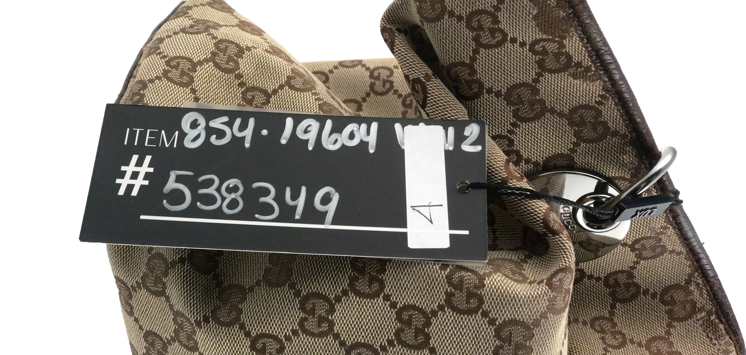 GUCCI GG Canvas Leather Large Eclipse Tote