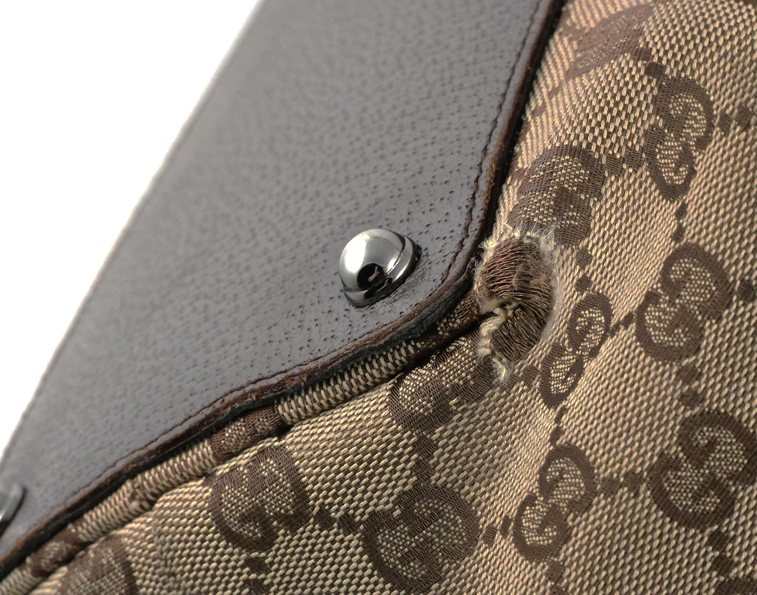 GUCCI GG Canvas Leather Large Eclipse Tote