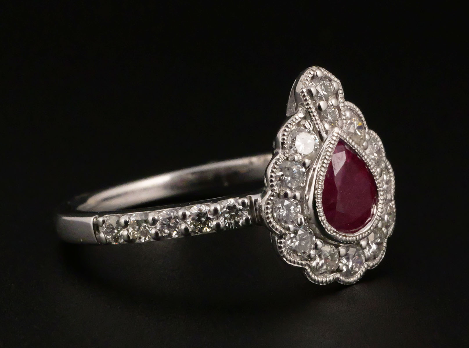 GIA 0.72ct Unheated Ruby Diamond Platinum Ring