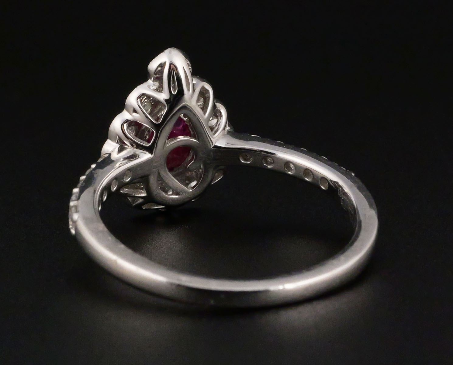 GIA 0.72ct Unheated Ruby Diamond Platinum Ring