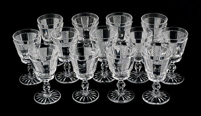 (13) Waterford "Hibernia" Port Wine Glasses. Set of 13 Waterford "Hibernia" pattern port wine 